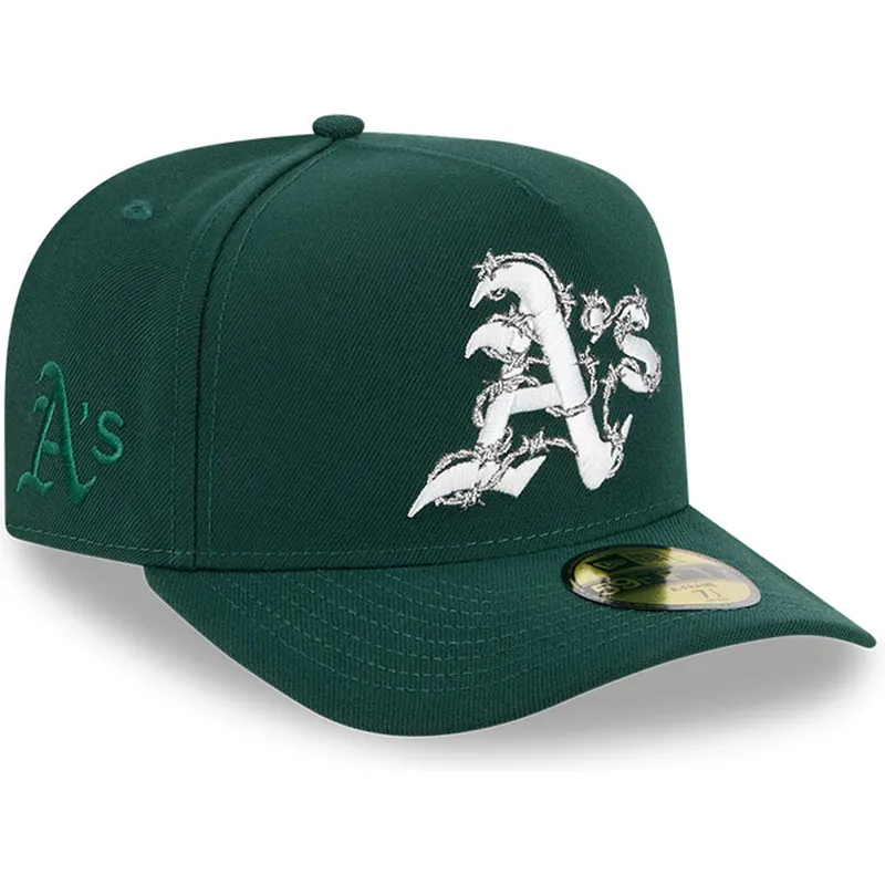 zielona-dopasowana-czapka-z-zakrzywionym-daszkiem-59fifty-a-frame-wired-oakland-athletics-mlb-new-era