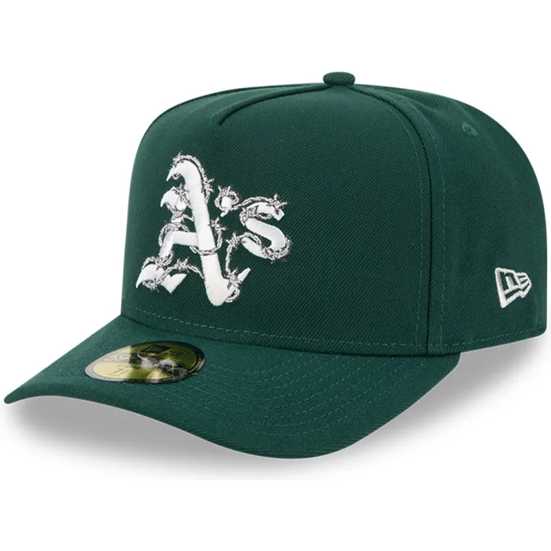 zielona-dopasowana-czapka-z-zakrzywionym-daszkiem-59fifty-a-frame-wired-oakland-athletics-mlb-new-era