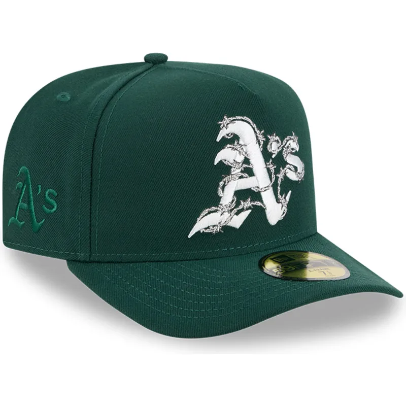 zielona-zakrzywiona-czapka-dopasowana-59fifty-a-frame-wired-oakland-athletics-mlb-od-new-era