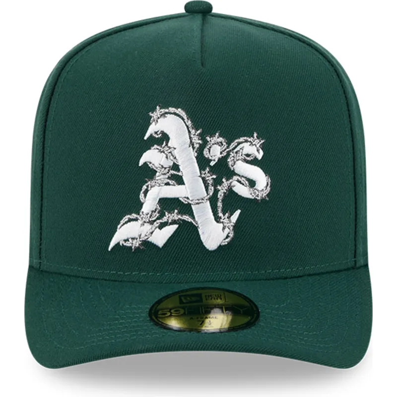 zielona-zakrzywiona-czapka-dopasowana-59fifty-a-frame-wired-oakland-athletics-mlb-od-new-era