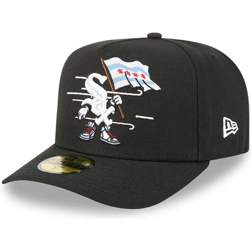 czarna-dopasowana-czapka-z-zakrzywionym-daszkiem-59fifty-a-frame-cartoon-chicago-white-sox-mlb-new-era