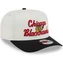 bezowo-czarna-zakrzywiona-czapka-snapback-9fifty-a-frame-chainstitch-chicago-blackhawks-nhl-new-era