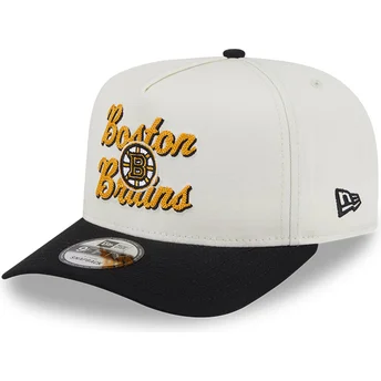Beżowo-czarna zakrzywiona czapka snapback 9FIFTY A Frame Chainstitch Boston Bruins NHL New Era