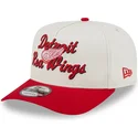 bezowo-czerwona-czapka-z-daszkiem-typu-snapback-9fifty-a-frame-chainstitch-detroit-red-wings-nhl-marki-new-era