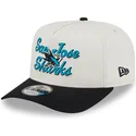 bezowo-czarna-czapka-z-zakrzywionym-daszkiem-snapback-9fifty-a-frame-chainstitch-san-jose-sharks-nhl-od-new-era