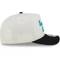 bezowo-czarna-zakrzywiona-czapka-snapback-9fifty-a-frame-chainstitch-san-jose-sharks-nhl-new-era