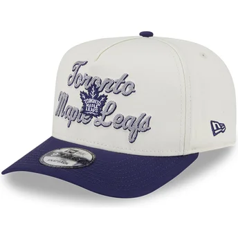 Beżowo-fioletowa czapka z zakrzywionym daszkiem snapback 9FIFTY A Frame Chainstitch Toronto Maple Leafs NHL od New Era