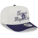 bezowo-fioletowa-czapka-z-zakrzywionym-daszkiem-snapback-9fifty-a-frame-chainstitch-toronto-maple-leafs-nhl-new-era