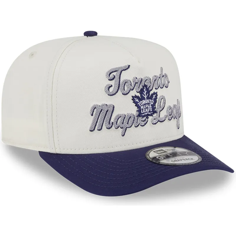 bezowo-fioletowa-czapka-z-zakrzywionym-daszkiem-snapback-9fifty-a-frame-chainstitch-toronto-maple-leafs-nhl-new-era