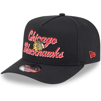 Czarna zakrzywiona czapka snapback 9FIFTY A Frame Chainstitch Chicago Blackhawks NHL od New Era