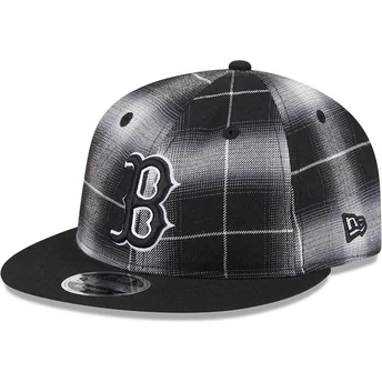 Czarna płaska czapka snapback 9FIFTY Retro Crown Plaid Boston Red Sox MLB New Era