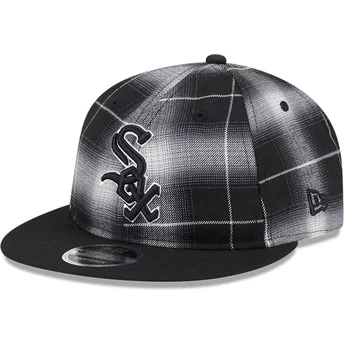 Czarna płaska czapka snapback 9FIFTY Retro Crown Plaid Chicago White Sox MLB New Era