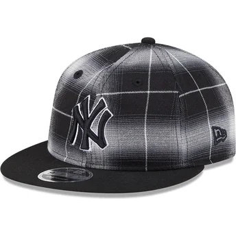 Czarna czapka z płaskim daszkiem snapback 9FIFTY Retro Crown Plaid New York Yankees MLB od New Era