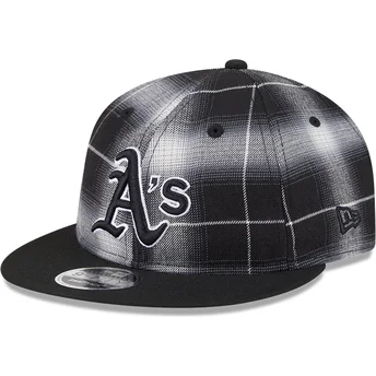 Czarna czapka z daszkiem snapback 9FIFTY Retro Crown Plaid Oakland Athletics MLB od New Era