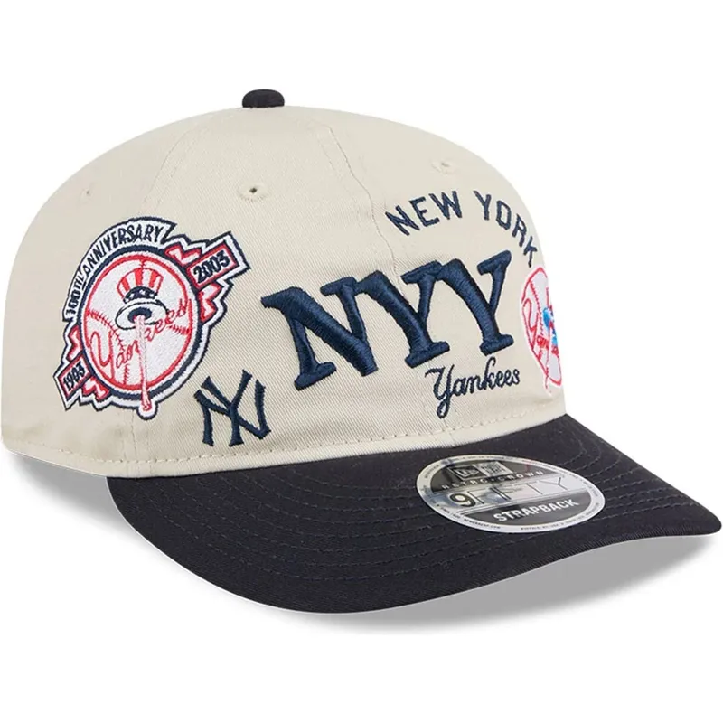 bezowa-i-granatowa-czapka-z-zakrzywionym-daszkiem-snapback-9fifty-retro-crown-scatter-new-york-yankees-mlb-new-era