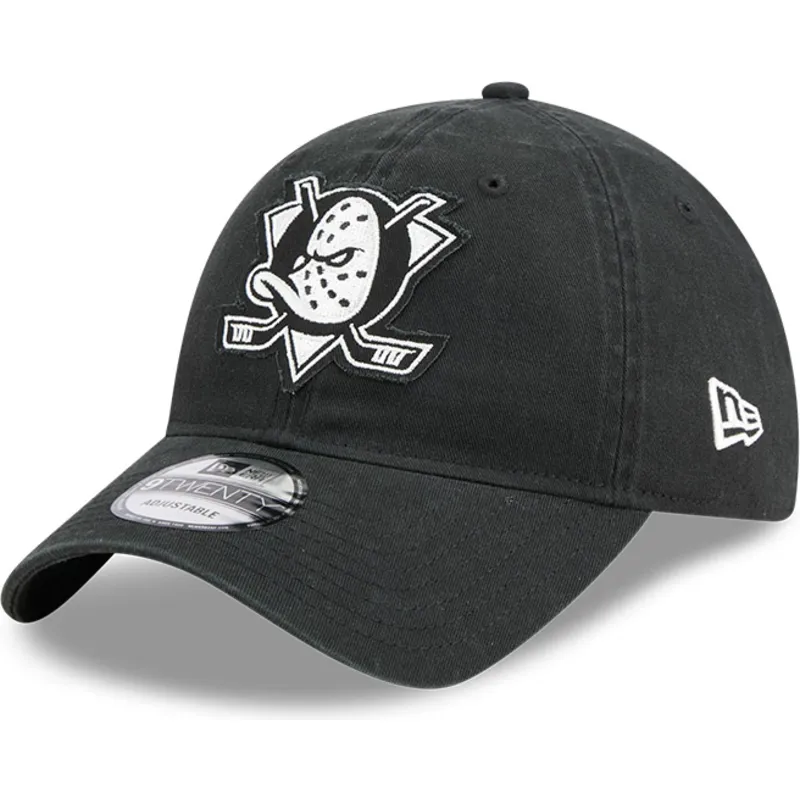 czarna-regulowana-czapka-z-zakrzywionym-daszkiem-9twenty-stamp-anaheim-ducks-nhl-new-era