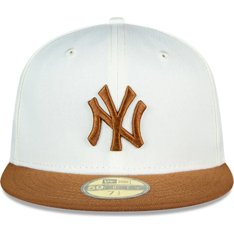 biala-i-brazowa-dopasowana-czapka-z-daszkiem-59fifty-chrome-toast-side-patch-new-york-yankees-mlb-new-era