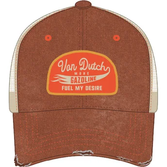 Czapka trucker brązowa i beżowa MAC11 Von Dutch