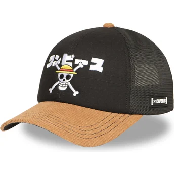 Czarna i brązowa czapka trucker Straw Hat Pirates OP6 ONE One Piece od Capslab