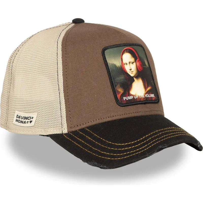czapka-trucker-brazowo-czarna-mona-lisa-pump-up-the-volume-fam-mon-famous-od-capslab