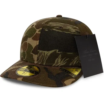 Czapka z daszkiem kamuflażowa dopasowana 59FIFTY Pre-Curved Brushed Cotton Three Looms Woodland od New Era