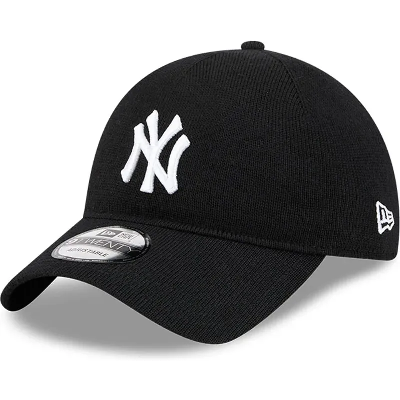 czarna-regulowana-czapka-z-zakrzywionym-daszkiem-9twenty-merino-wool-yarn-new-york-yankees-mlb-new-era