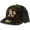 czarna-zakrzywiona-czapka-dopasowana-59fifty-low-profile-floral-cord-three-looms-printed-corduroy-oakland-athletics-mlb-od-new-e