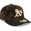 czarna-zakrzywiona-czapka-dopasowana-59fifty-low-profile-floral-cord-three-looms-printed-corduroy-oakland-athletics-mlb-od-new-e