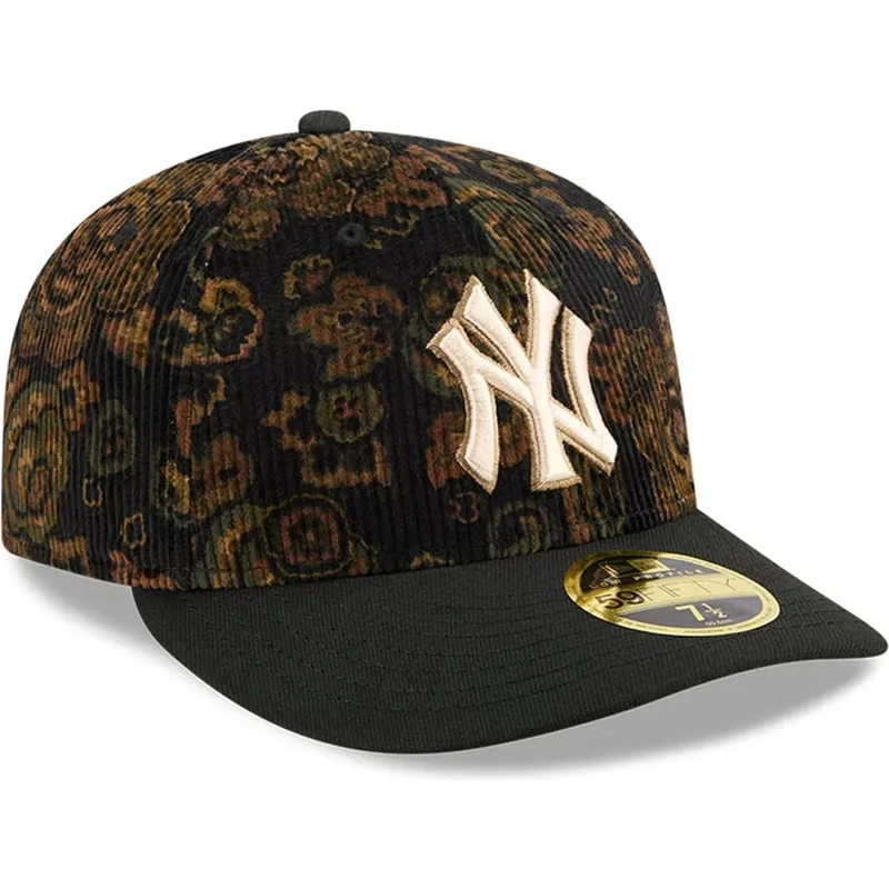 czarna-dopasowana-czapka-z-zakrzywionym-daszkiem-59fifty-low-profile-floral-cord-three-looms-printed-corduroy-new-york-yankees-m