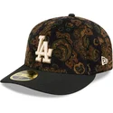 czarna-zakrzywiona-czapka-59fifty-low-profile-floral-cord-three-looms-printed-corduroy-los-angeles-dodgers-mlb-od-new-era
