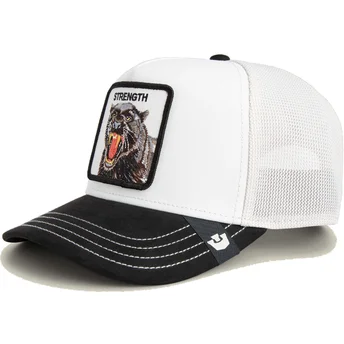 Czapka trucker biało-czarna pantera Strength Panther Suede The Farm od Goorin Bros.