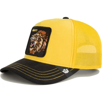 Czapka trucker żółto-czarna lew Mighty Lion Suede The Farm od Goorin Bros.