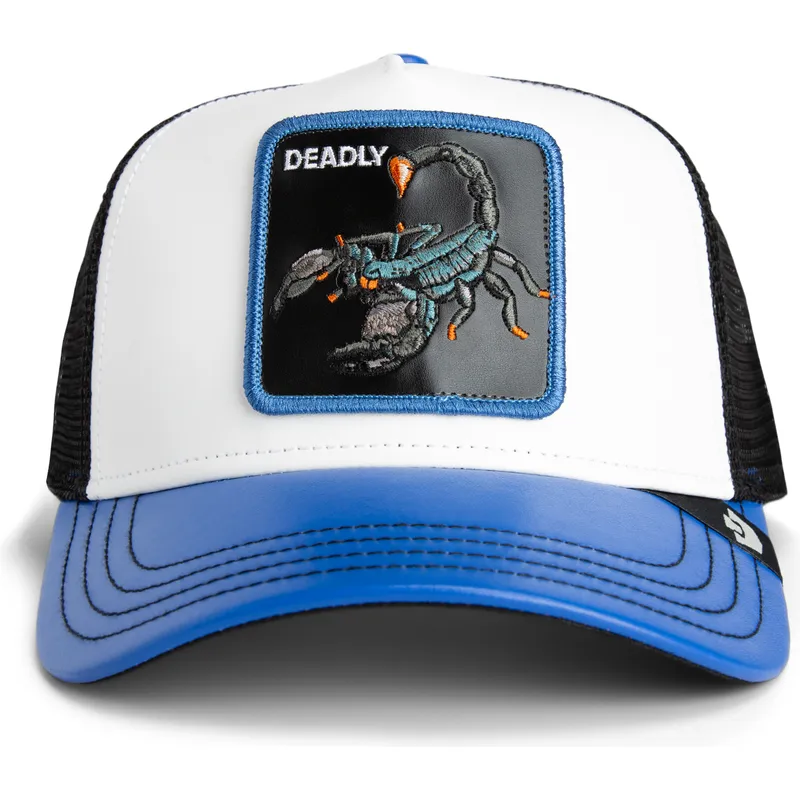 biala-i-niebieska-czapka-trucker-z-skorpionem-deadly-courtside-the-farm-od-goorin-bros