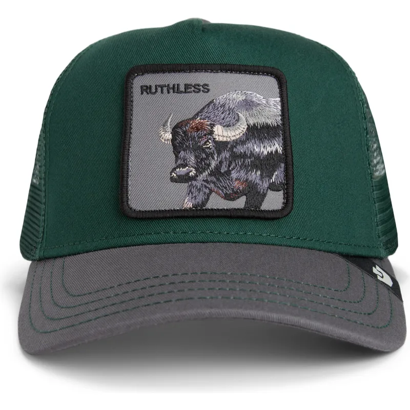 czapka-trucker-zielono-szara-bawol-ruthless-two-tone-buffalo-sport-the-farm-od-goorin-bros