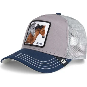Czapka trucker szara i niebieska koń The Boyz Sport The Farm od Goorin Bros.