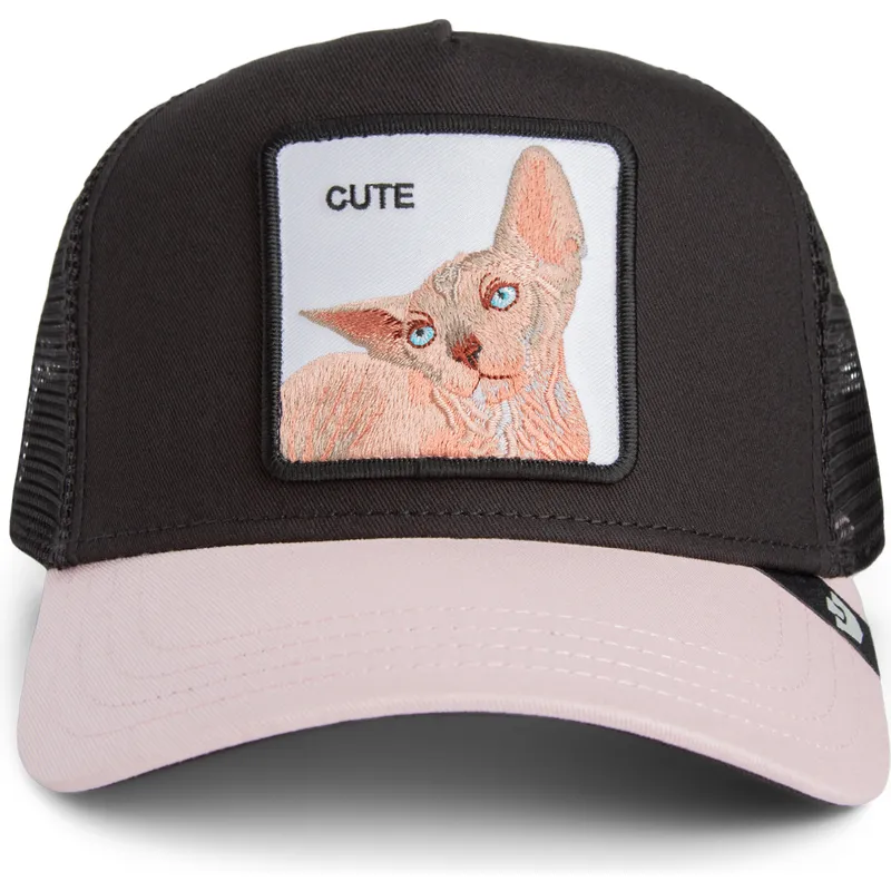 czarna-czapka-trucker-z-kotem-cute-the-sphynx-sport-the-farm-od-goorin-bros