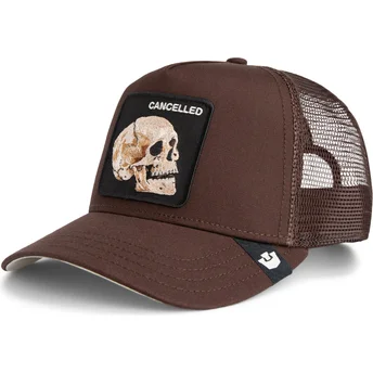 Czapka trucker brązowa czaszka The Cancelled Skull Grit The Farm od Goorin Bros.