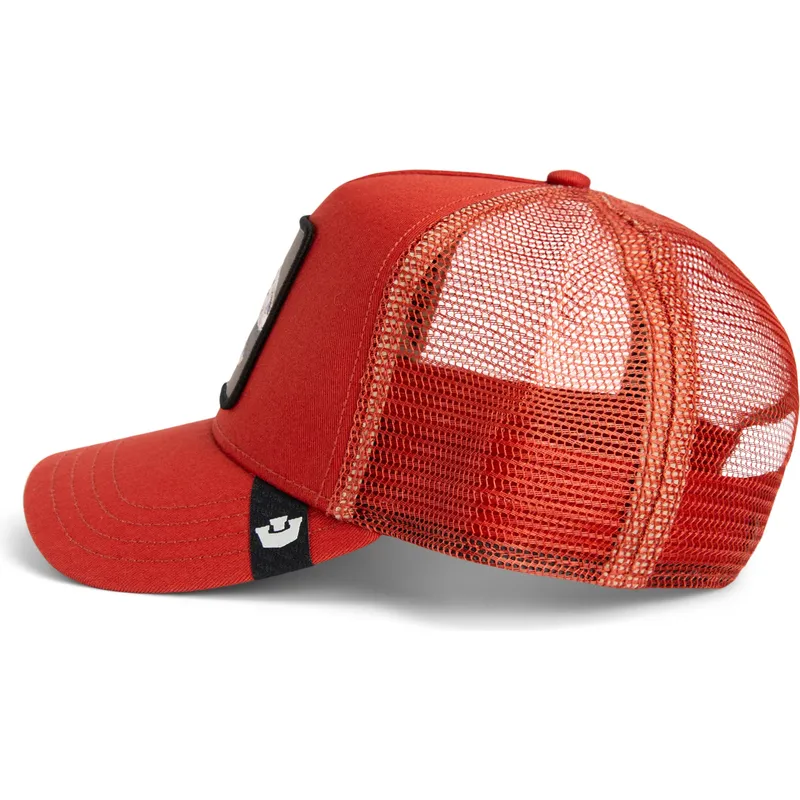 czapka-trucker-czerwona-dinozaur-t-rex-the-extinct-skull-grit-the-farm-od-goorin-bros