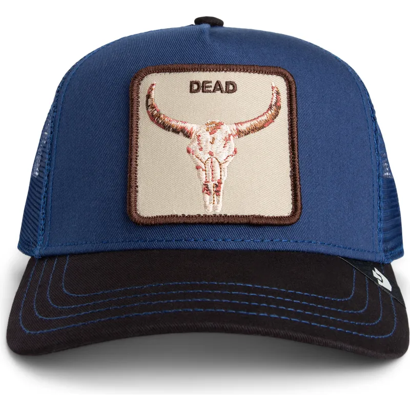 czapka-trucker-niebiesko-czarna-byk-two-tone-skull-grit-the-farm-od-goorin-bros