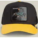czarna-i-zolta-czapka-trucker-dla-chlopca-deadly-mini-the-farm-skorpion-goorin-bros