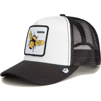 Czapka trucker biała i czarna dla dziecka pszczoła The Queen Mini The Farm od Goorin Bros.