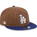 brazowa-i-niebieska-regulowana-czapka-z-daszkiem-9fifty-retro-crown-wool-pinstripe-los-angeles-dodgers-mlb-new-era