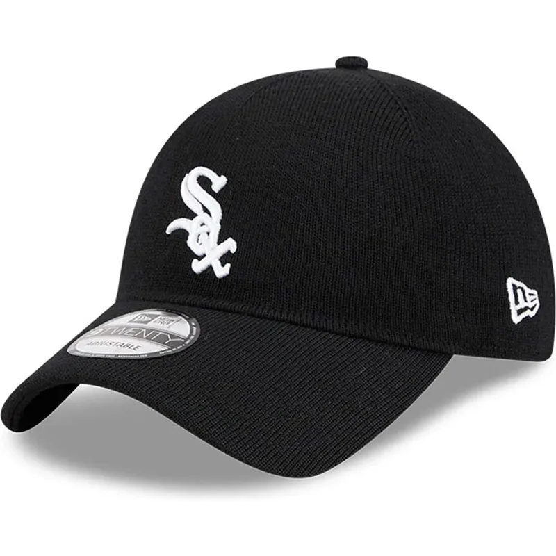 czarna-regulowana-czapka-z-zakrzywionym-daszkiem-9twenty-merino-wool-chicago-white-sox-mlb-new-era