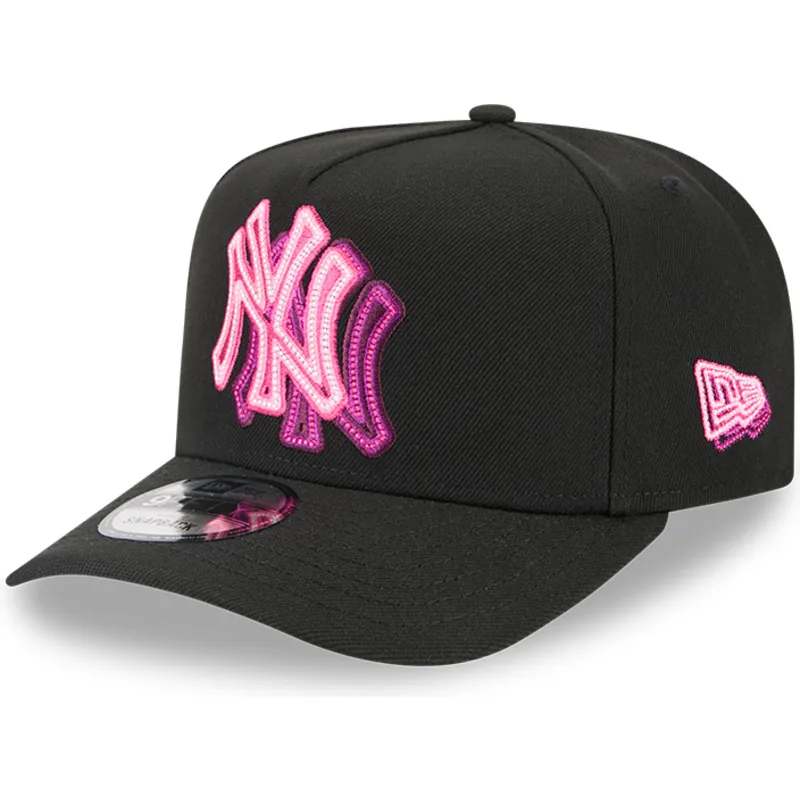 czarna-zakrzywiona-czapka-snapback-9fifty-a-frame-neon-new-york-yankees-mlb-new-era