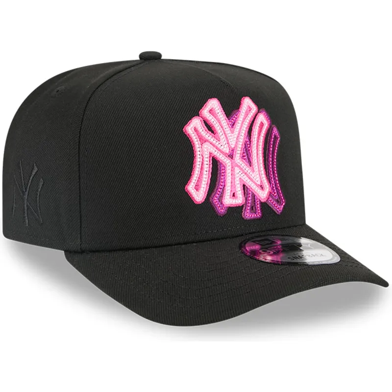czarna-zakrzywiona-czapka-snapback-9fifty-a-frame-neon-new-york-yankees-mlb-new-era