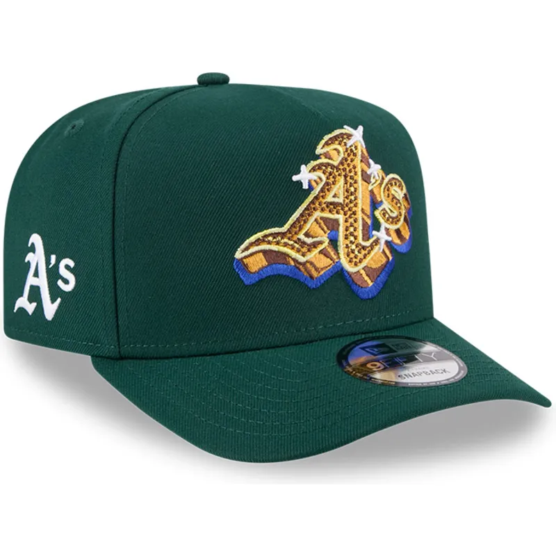 zielona-czapka-z-zakrzywionym-daszkiem-snapback-9fifty-a-frame-emblem-oakland-athletics-mlb-new-era