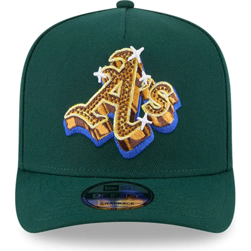 zielona-czapka-z-zakrzywionym-daszkiem-snapback-9fifty-a-frame-emblem-oakland-athletics-mlb-new-era