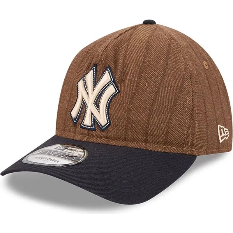 regulowana-czapka-z-zakrzywionym-daszkiem-brazowo-granatowa-9twenty-a-frame-wool-pinstripe-new-york-yankees-mlb-new-era