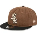 regulowana-brazowo-czarna-czapka-z-daszkiem-9fifty-retro-crown-wool-pinstripe-chicago-white-sox-mlb-marki-new-era