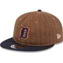 brazowa-i-granatowa-regulowana-czapka-z-daszkiem-9fifty-retro-crown-wool-pinstripe-detroit-tigers-mlb-new-era